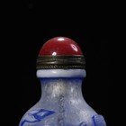 Chinese Old Peking Glaze Intricately Carved Flower Bird Statue Nice Snuff Bottle