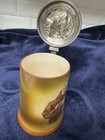 Rare 1892-1902 Usa Stein Monk Friar W violin By Columbian Art Pottery Pewter Lid