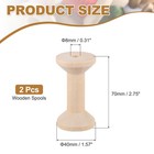 2pcs Wooden Spools Of Crafts  2 75in Empty Thread Bobbins  Wood Color