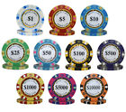500 14g Monte Carlo Poker Club Chips Set Black Wood Case