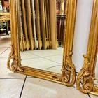 French Baroque Style Antique Vintage Gold Woman Floor Mirror Bronze Details