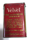 Vintage Advertising Empty Velvet Vertical Pocket  Tobacco Tin     as Picx     2 Oz
