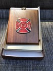 Vintage Fire Fighters Plaque W Emblem In Original Box 5    X 4   
