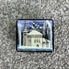 Vtg Fedoskino Russian Hand Painted Lacquer Signed Trinket Box Hinged 1 6   x 1 4   