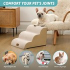 Dog Stairs For Small Dogs 13  H  3step Slope Curved Dog Steps For Couch  Chai   