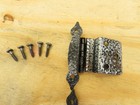 Vintage Silver Black Hammered Colonial Cabinet Hinges Hardware 2 Primitive Set