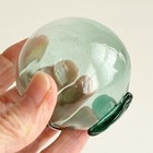 Vtg Blown Glass Japanese Fishing Float Buoy Globe Aqua Marine 2 25   