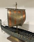 Edward Aagaard Solid Iron brass 16    Viking Warship Vintage Art Display Pre-owned