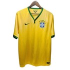 Nike 2014 Brasil Home Team Soccer Jersey Shirt Mens Large Football Cbf Yellow
