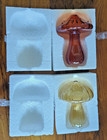 Lot Of 2 Colored Tinted Glass Mushroom Bud Vase Hydroponic Plant Propagation