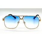 Aviator Sunglasses Gold Frame Blue Lens Fashion Square Sun Glasses Uv400 Protect