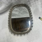 Vintage Rectangle Mirrored Gold Tone Metal Filigree Vanity Tray 9 5  X 6 25 
