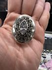 Gorgeous  Vtg Miniature Sterling Silver Pill Box Marcasite  Cz Stone Stamped 925