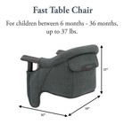 Inglesina Fast Table Chair Charcoal Portable Baby High Chair 37lb Travel