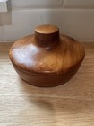Vtg Cherry Round Wooden Bowl With Lid Artist Signed