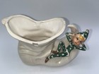 Lefton Holly Elf Pixie Ceramic Figurine On Iridescent Boot Planter Vase Holder