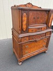 67535  Antique Walnut High Chest With Intricate Carvings And Secret Compartment