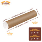 3x24   Kraft Mailing Shipping Packing Tubes 24 cs From The Boxery 