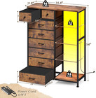 54  H Dresser For Bedroom With Led Lights   Power Outlets Dresser With 8 Drawers