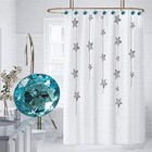12 Pcs Bling Rhinestone Shower Curtain Hooks For Bathroom Rolling Rings Hooks