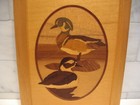 Vintage 1997 Ducks Wood Marquetry  Framed  Signed And Dated