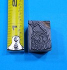 Antique Vtg Christmas Santa Claus Letterpress Print Type Ornament Cut Block
