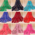 Women s Embroidery Chiffon Scarf Hijab Wrap Shawls Floral Muslim Hijab Scarves
