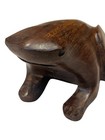 Vintage Mcm Hand Carved Wood Brown Frog Toad Sculpture Figurine Folk Art 4   