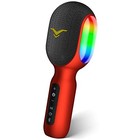 Wireless Bluetooth Karaoke Microphone  5-in-1 Portable Handheld Mic Speaker Red