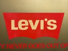 2 Sided Levi   s Metal And Board Sign 67 X 36cm