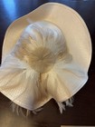 Luxury Women s Straw Fascinator Hat With Feather Derby cocktail tea Party Formal