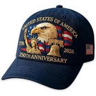 250th Anniversary American Eagle Embroidered Baseball Hat   Patriotic Usa Cap