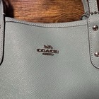 Coach Light Blue Pebbled Reversible Tote W  Bag Charm  Signature Pattern  Silver