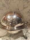 Vintage Silver Plated On Copper Sheffield Butter Caviar Dish Made In England