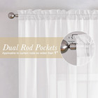 Sheer White Curtains 96 Inch Long 2 Panels Voile Rod Pocket Window Drapes
