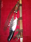 Massive    24 5 Inch Long  brass Peace Pipe Tomahawk 