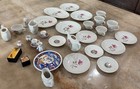 Vtg Child Porcelain Grantcrest Moss Rose Tea Set Dishes  Japan Oriental 31 Pc