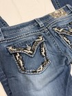 Miss Me Jeans Sz 27 Skinny Embroidered Button Flap Pocket Rhinestone Embellished