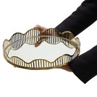 Metal Decorative Gold Mirror Tray Perfume Tray Mirror Vanity Tray Dresser Tray