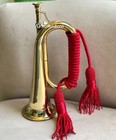 Vintage Brass Bugle W  Rope Us Military Cavalry Handmade Decorative Civil Era