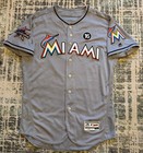2017 miguel Rojas game Used miami Marlins Jersey jose Fernandez Patch mlb Holo