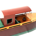 Vintage Wooden Pond Boat 24 In Model Nautical Decor Yacht Mcm Cabin Folk Art Toy