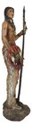 Large Native American Indian Eagle Warrior Chief With Spear And Shield Figurine
