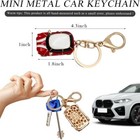 Mini Car Model Keychain  Rhinestone 3d Metal Key Chain  Creative Key Chain Gift