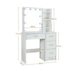 Small Vanity Desk Set White Dressing Table Desk And Drawer Led Makeup Mirror