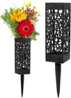 Grave Flower Holders With Stakes  2 Pack Cemetery Vase Cones   Drain Holes For O