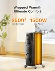Pelonis Oil Filled Radiator Electric Radiant Heater 1500w Timer Thermostat