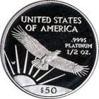 1997-w Platinum American Eagle  50 Proof Bullion Coin - Ogp Coa - Stock
