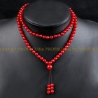 Natural 6mm Red Jade Round Gems 108 Prayer Beads Tibet Buddhist Mala Necklace