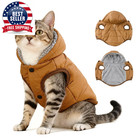 Warm Cats Hoodie Coat For Small Medium Cats Dog Winter Cozy Fleece Puppy Kitten 